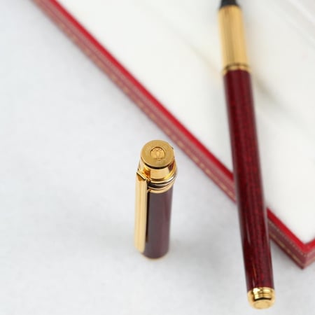 Cartier Pen 1990s - قلم كارتييه فنتج 1990 عنابي منمش - burgundy