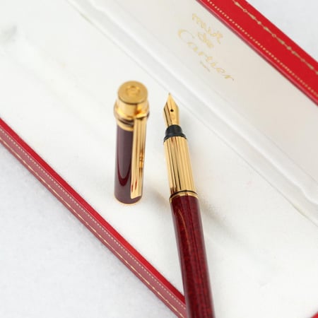 Cartier Pen 1990s - قلم كارتييه فنتج 1990 عنابي منمش - burgundy