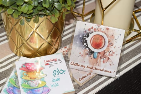 قاعدة خشبية " coffee my best  "