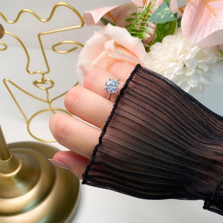 خاتم Pretty فضه عيار 925 مرصع بالزركون