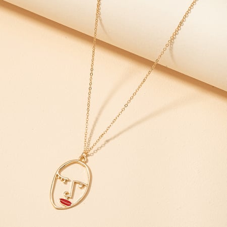 قلاده سلسله شكل وجه لون ذهبي