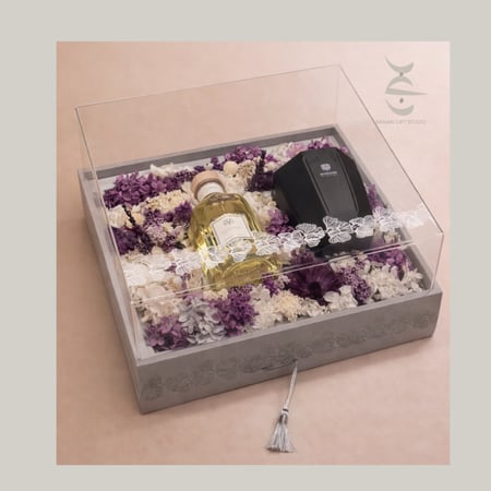 هدية فاخرة معطر وشمعة بعبارة من اختيارك