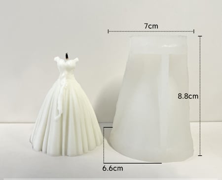 قالب شمعة الفستان