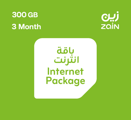 بطاقة شحن إنترنت زين 300 جيجا | 3 أشهر