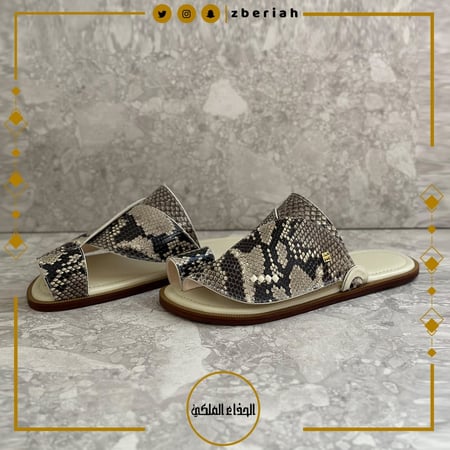 حذاء سكري مع جلد ثعبان طبيعي