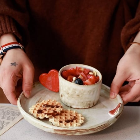 كوب فخاري يدوي بيور (love cup)