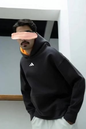 بلوفر هودي دبل كاب اديداس كبلز رمادي