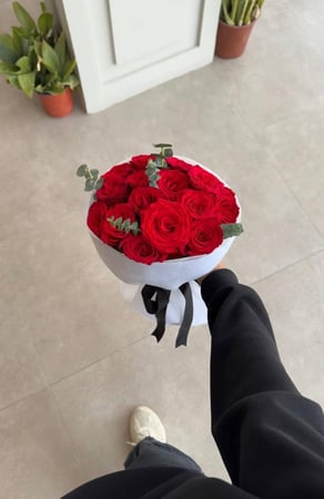 بوكيه ورد احمر جوري