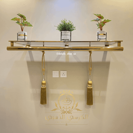 معلاق عبايات جداري ذهبي - فضي ستانلس ستيل ورف علوي فاخر  الكرسي الذهبي