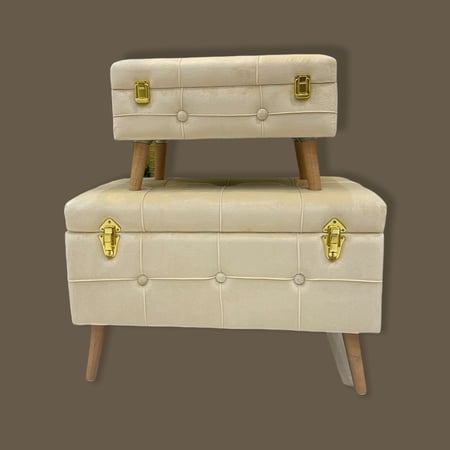 صندوق سجاجيد صلاة مخمل بعدة مقاسات ولون بيج  من الكرسي الذهبي