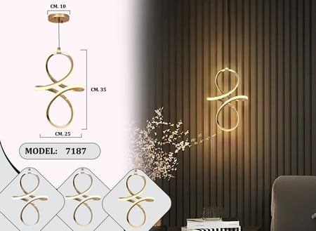 علاقي مفرد لد لون ذهبي 7187-1