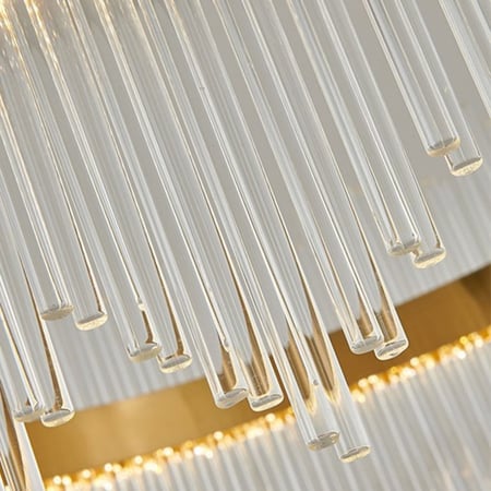 ثريا مودرن دائرية ذهبية كريستال أنابيب بحزام ذهبي ليد استايل مودرن