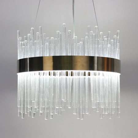 ثريا مودرن دائرية ذهبية كريستال أنابيب بحزام ذهبي ليد استايل مودرن