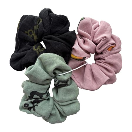 نسيبة حافظ x ثوب صغيري ربطة شعر شالكي (ليلكي + أخضر، + أسود)