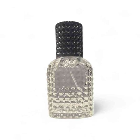 علب عطور زجاج شفاف 25 مل بغطاء اسود