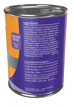 سوليد جولد غذاء للكلاب بالدجاج خالي من الحبوب 374 جم
