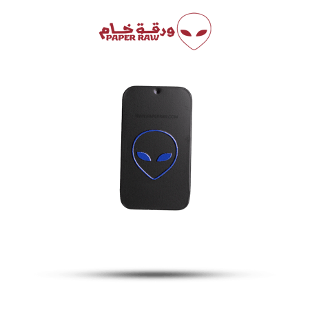 علبة حفظ معدنية بتصميم ورقة خام ازرق