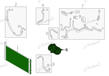 طقم كمبروسر مكيف و ردريتر مكيف فايف هندرد/منتيقو 07/05⭐⭐⭐