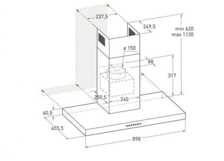 شفاط اريستون 90سم(AHBS9.3FLLX)