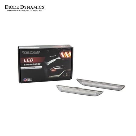 Diode Dynamics LED Side Marker Light Clear Rear Pair Mustang 2015-2023