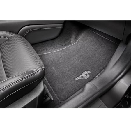 Front Floor Mats with Running Pony Logo Black Mustang 15-26
