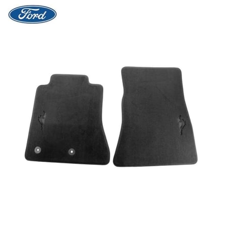 Front Floor Mats with Running Pony Logo Black Mustang 15-24