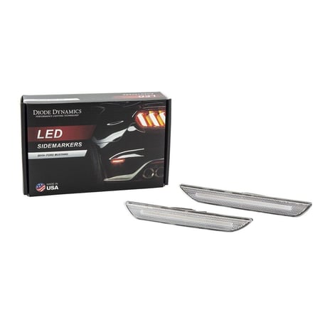 Diode Dynamics LED Side Marker Light Clear Rear Pair Mustang 2015-2023