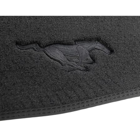 Front Floor Mats with Running Pony Logo Black Mustang 15-26
