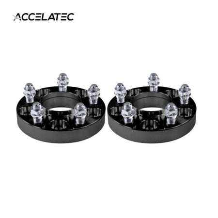 ACCELATEC Wheel Spacer Hub Centric 25mm Aluminum Black Pair Mustang 20