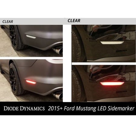 Diode Dynamics LED Side Marker Light Clear Rear Pair Mustang 2015-2023