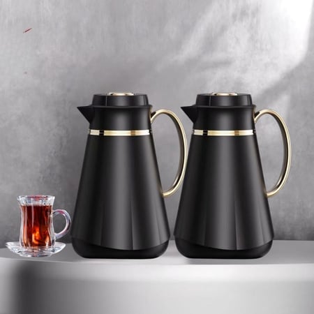 طقم ترامس 1 لتر شاي وقهوة حفظ الحرارة 12 ساعة