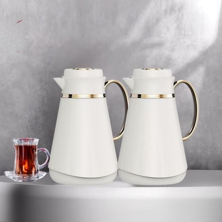 طقم ترامس 1 لتر شاي وقهوة حفظ الحرارة 12 ساعة