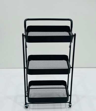 رفوف تخزين منزلية متحركة بلاستيك 4 طبقات ابيض