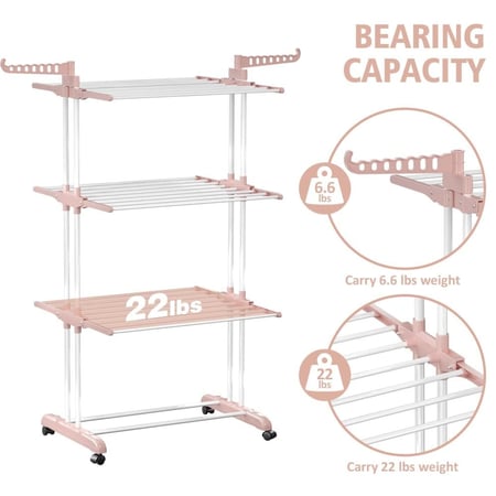 رف تجفيف ملابس ستيل 4 طبقات