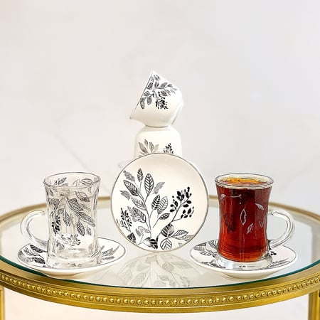 طقم ضيافة فاخر 36 قطعة بنقشات خرافية ولمسة فخمة