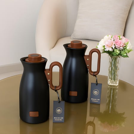 طقم ترامس فاخر سعة 1 لتر + 1 لتر بتصميم أنيق وعصري