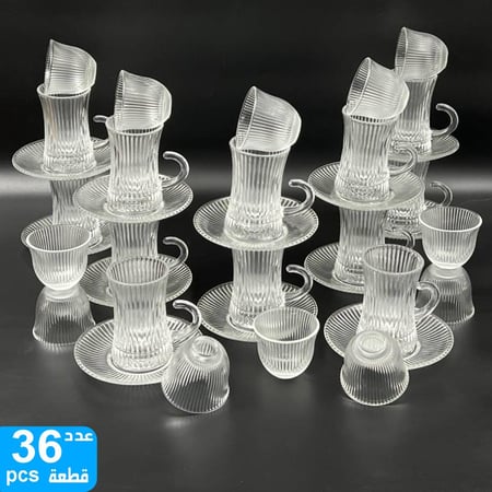 طقم كاسات شاي 36 قطعة