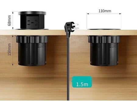 4 أفياش ثلاثي أبيض مع يواس بي + تايب سي + شاحن لاسلكي