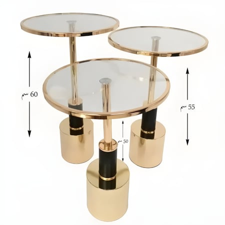 طقم طاولات خدمة ثلاث قطع مقاسات متنوعة وعصرية table