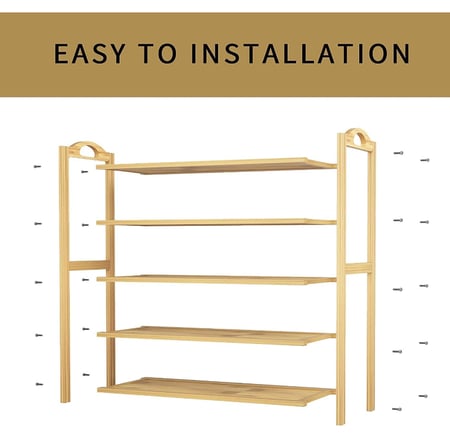 منظم أحذية مودرن خيرزان 5 ادوار