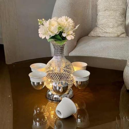 شيالة فناجين ومزهرية فاخرة