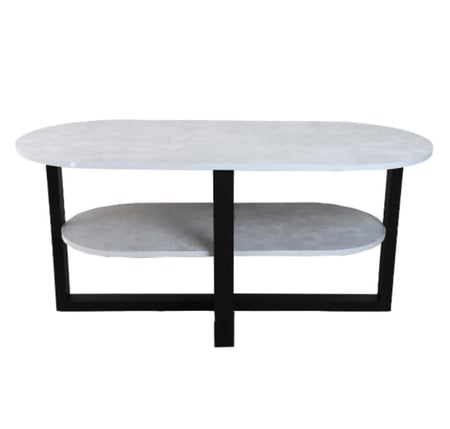 طاولة قهوة بيضاوي بسطح خشب صناعة ماليزي لونين اختيارية