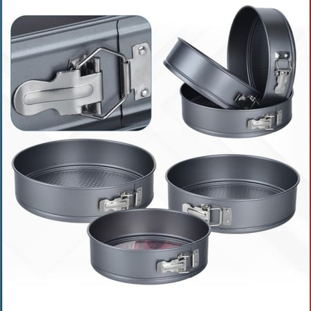 طقم قوالب كيك مدور بقفل 3 مقاسات