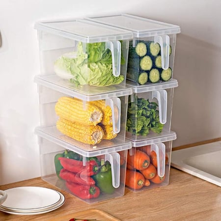 صناديق تخزين الطعام 6 قطع مع أغطية ومقبض،