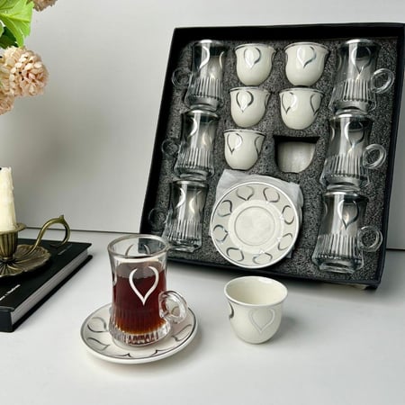 طقم فناجين وبيالات 18 قطعة