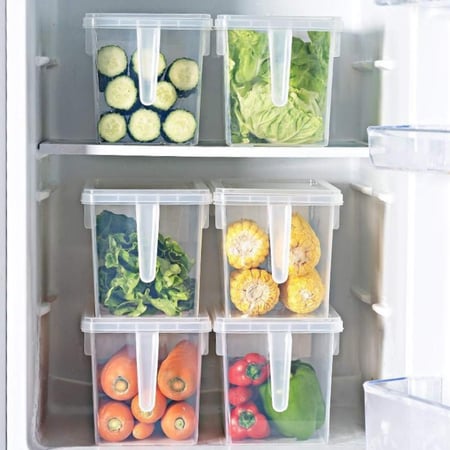 صناديق تخزين الطعام 6 قطع مع أغطية ومقبض،