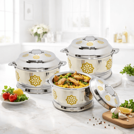 طقم حافظات هندي ستيل(6000-4000-3000)مل