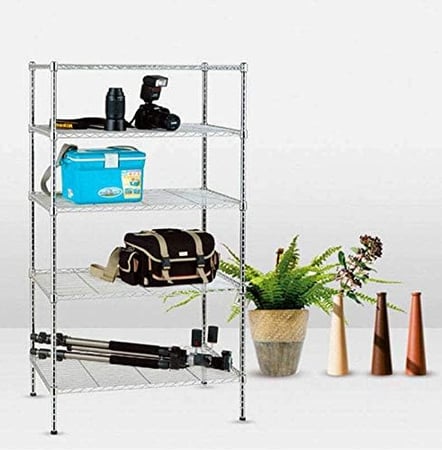 رف تخزين معدني سلكي5 طبقات قابل للتعديل