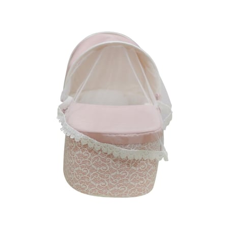 سلة موسى لون وردي مع دانتيل