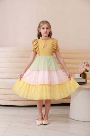 فستان أصفر بناتي